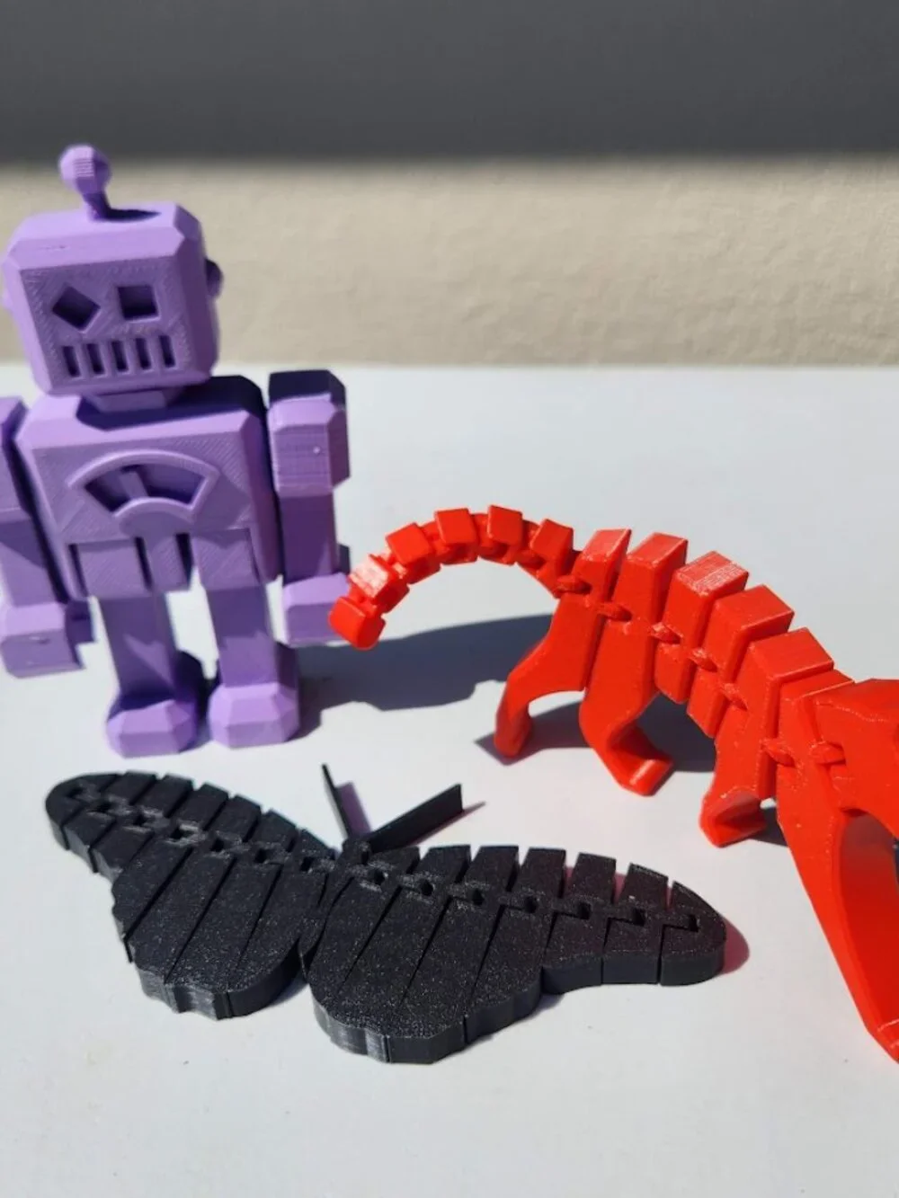 3D Printed Toys Toy Bundle Robot Cat Butterfly Articulated Made by my 8 year old